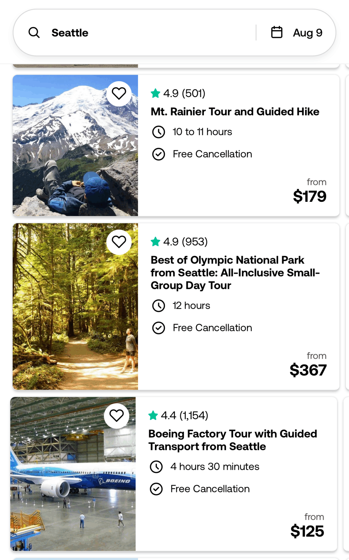 image of an online travel agency screenshot